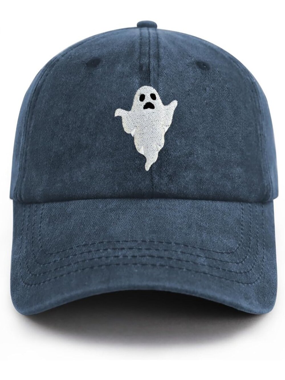 Unisax Ghost-navy Blue Embroidered Spooky Adjustable cotton style Halloween Hats